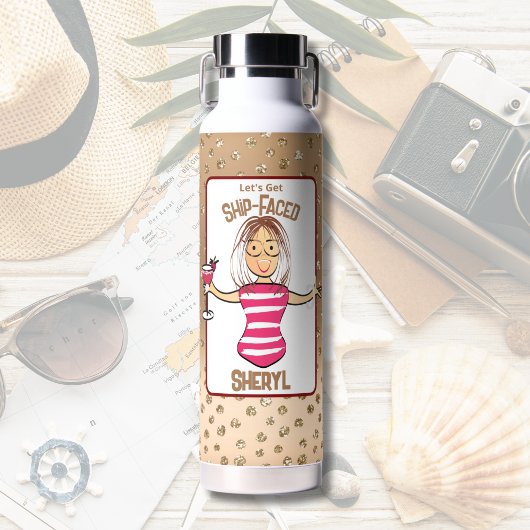 Bouteille D'eau Drôle Dit Snarky Cartoon Lady Vacances Pour Elle