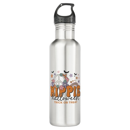 Bouteille D'eau Drôle Halloween disant Hippie Halloween (Devant)