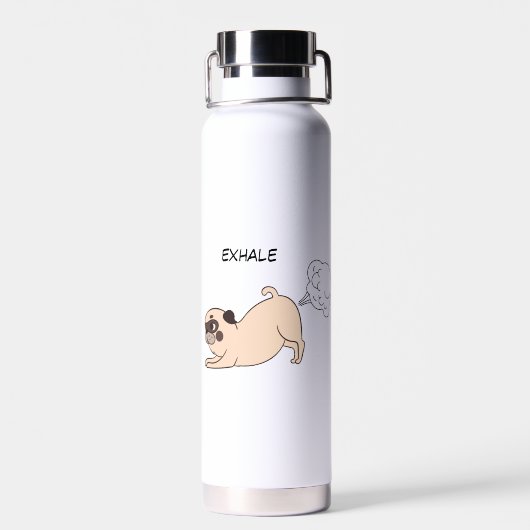 Bouteille D'eau Drôle Inhale Exhale Chien (Arrière)