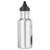 Bouteille D'eau Drôle joyeux yak mangeant de l'herbe dessin d'illu (Gauche)