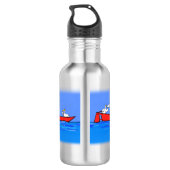 Bouteille D'eau Drôle pélicans rameurs dessin animé (Dos)