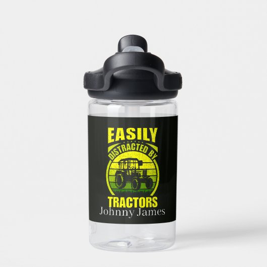 Bouteille D'eau Drôle tracteurs distraits ajouter nom (Salle de sport)