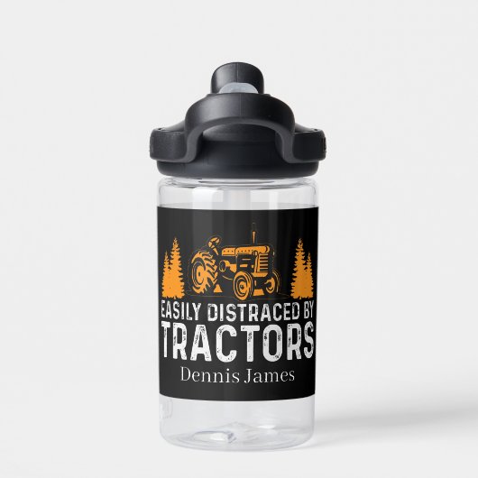 Bouteille D'eau Drôle tracteurs distraits ajouter nom (Salle de sport)