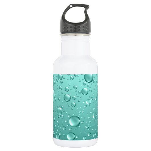 Bouteille D'eau Droplets d'eau verte turquoise (Devant)