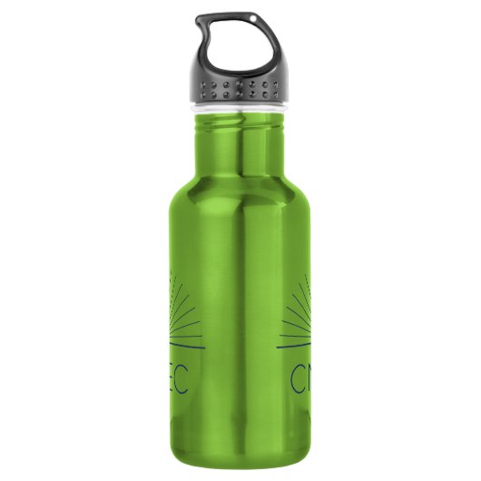 Bouteille d'eau du CMEC - 18 oz, vert avec logo de (Dos)