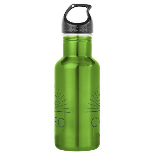 Bouteille d'eau du CMEC - 18 oz, vert avec logo de (Devant)