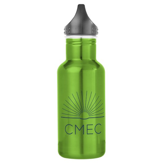 Bouteille d'eau du CMEC - 18 oz, vert avec logo de (Gauche)