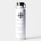 Bouteille d'eau du rosaire du coeur (Arrière)