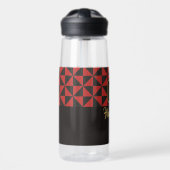 Bouteille D'eau Duo Black & Crimson Red Custom Names (Avant)
