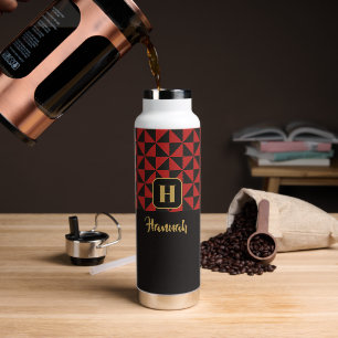 Bouteille D'eau Duo Black & Crimson Red Custom Names