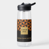Bouteille D'eau Duo noir et orange - Logo d'affaires (Gauche)
