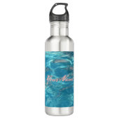 Bouteille D'eau Eau tropicale Bleue Rippling Personnalisée (Devant)