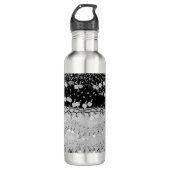 Bouteille D'eau Écharpe noire et argentée classique (Devant)
