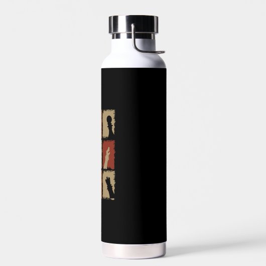 Bouteille D'eau Échecs - Pièces d'échecs Retro (Gauche)