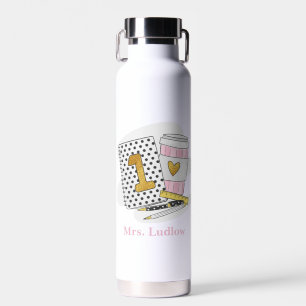 Bouteille D'eau École de Carnet blanc de première année personnali
