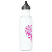 Bouteille D'eau Écriture spirale coeur rose pour la Saint Valentin (Gauche)