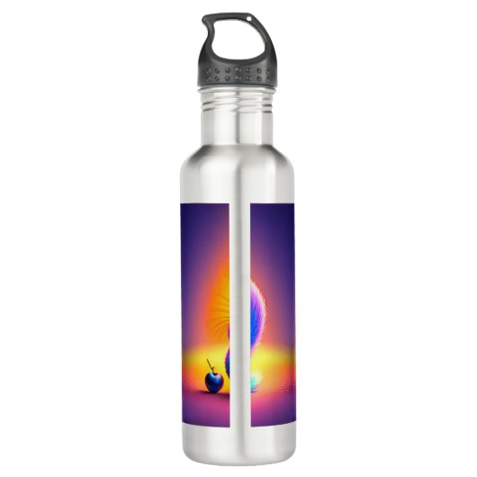 Bouteille D'eau Écureuil Bleu Mangeant Un Fruit (Dos)