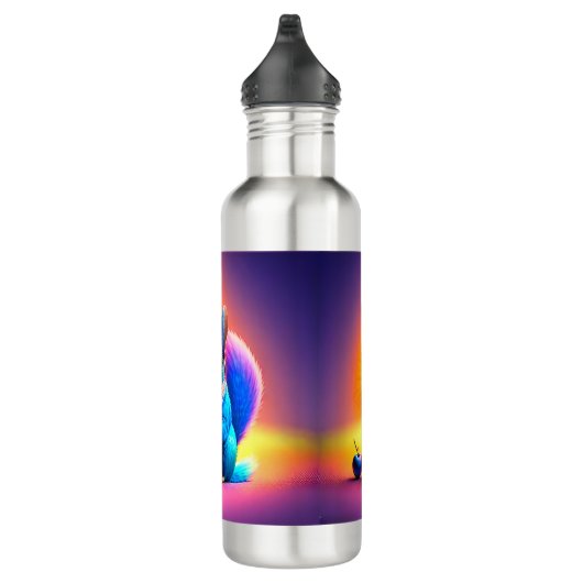 Bouteille D'eau Écureuil Bleu Mangeant Un Fruit (Droite)