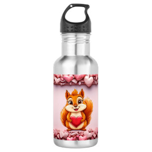 Bouteille D'eau Écureuil mignon avec cœur