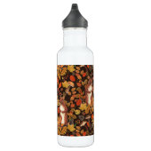 Bouteille D'eau Écureuils automnaux et flore sur brun foncé (Droite)