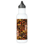 Bouteille D'eau Écureuils automnaux et flore sur brun foncé (Gauche)