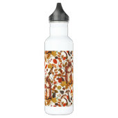 Bouteille D'eau Écureuils d'automne et flore automnale sur le blan (Gauche)