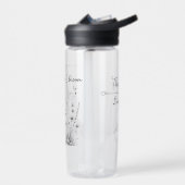Bouteille d'eau éducative Fleur sauvage noir et bl (Gauche)