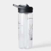Bouteille d'eau éducative Fleur sauvage noir et bl (Droite)