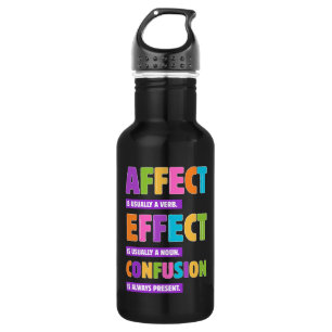 Bouteille D'eau Effet vs Effet Grammar - Drôle cadeau Nerd Word