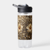 Bouteille D'eau Elégance d'or : Hibiscus d'or Shimmer (Droite)