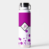 Bouteille D'eau Élégance fleurit : Monogramme personnalisé (Arrière)