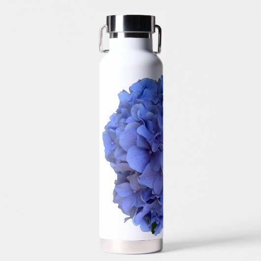 Bouteille D'eau Elégant bleu perwinkle hydrangée florale (Avant)