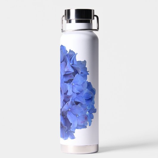 Bouteille D'eau Elégant bleu perwinkle hydrangée florale (Arrière)