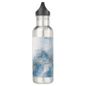 Bouteille D'eau Elegant Blue Gold Glitter Abstract Flow            (Gauche)