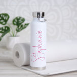 Bouteille D'eau Elegant Calligraphy Script Personalized Name<br><div class="desc">Elegant Calligraphy Script Personalized Name Water Bottle features your custom name in elegant calligraphy script. Perfect as personalized gifts for family and friends for Christmas and birthdays or as favors for weddings and events. Add a personalized touch to custom corporate gifts and more. Designed by ©2025 Evco Studio www.zazzle.com/store/evcostudio</div>