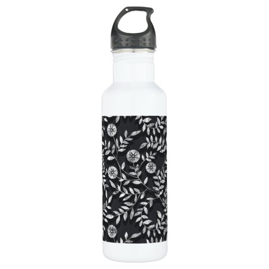Bouteille D'eau Elegant Chalkboard Floral Pattern (Devant)