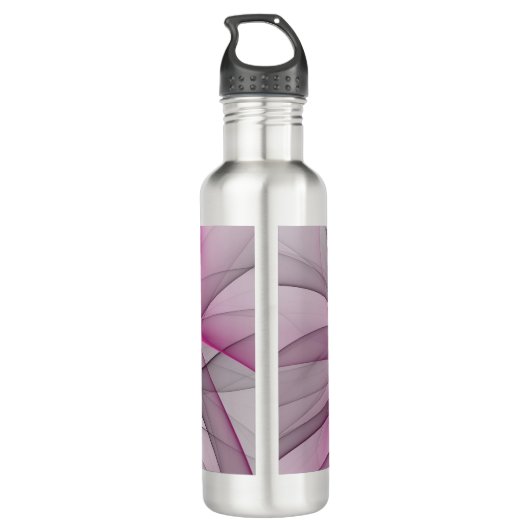 Bouteille D'eau Elégant Chaos Moderne Abstrait rose Fractal Art (Dos)
