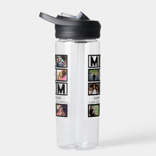 Bouteille D'eau Elégant Custom Happy Mothers Day 9 Photo Collage (Droite)