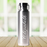 Bouteille D'eau Élégant Design Moderne Nom Script<br><div class="desc">Élégant tendance moderne Nom personnalisé Script Bouteille d'eau</div>