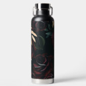 Bouteille D'eau Élégant floral foncé sur noir | Monogram Tumbler (Avant)