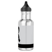 Bouteille D'eau Élégant moderne Noir Or Monogramme (Droite)