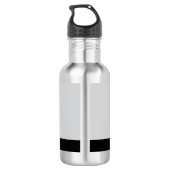 Bouteille D'eau Élégant moderne Noir Or Monogramme (Dos)