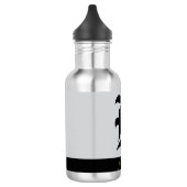 Bouteille D'eau Élégant moderne Noir Or Monogramme (Gauche)