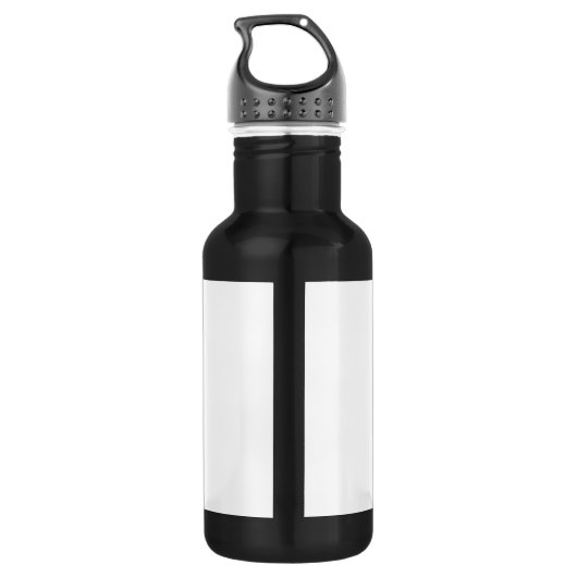 Bouteille D'eau Élégant Monogramme blanc et gris (Dos)