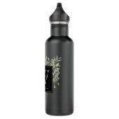 Bouteille D'eau Élégant Monogramme d'or noir moderne (Droite)