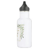 Bouteille D'eau Élégant Monogramme Doré de la Verdure Moderne (Droite)