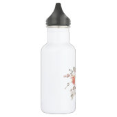 Bouteille D'eau Élégant Monogramme floral rose pâle (Gauche)
