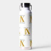 Bouteille D'eau Élégant Motif d'anniversaire noir et or (Avant)