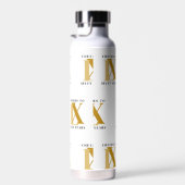 Bouteille D'eau Élégant Motif d'anniversaire noir et or (Plage)