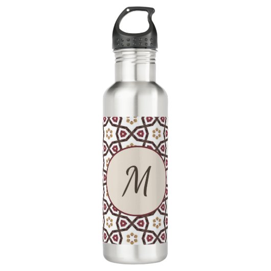 Bouteille D'eau Élégant Motif moderne Monogramme initial personnal (Devant)